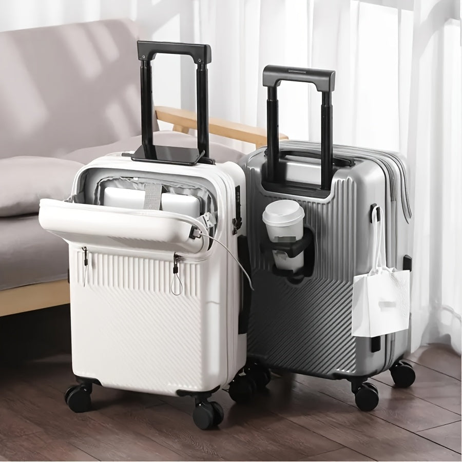 Carry On Luggage Hard Shell Spinner Suitcase USB TSA Lock Front Pocket Travel Bag