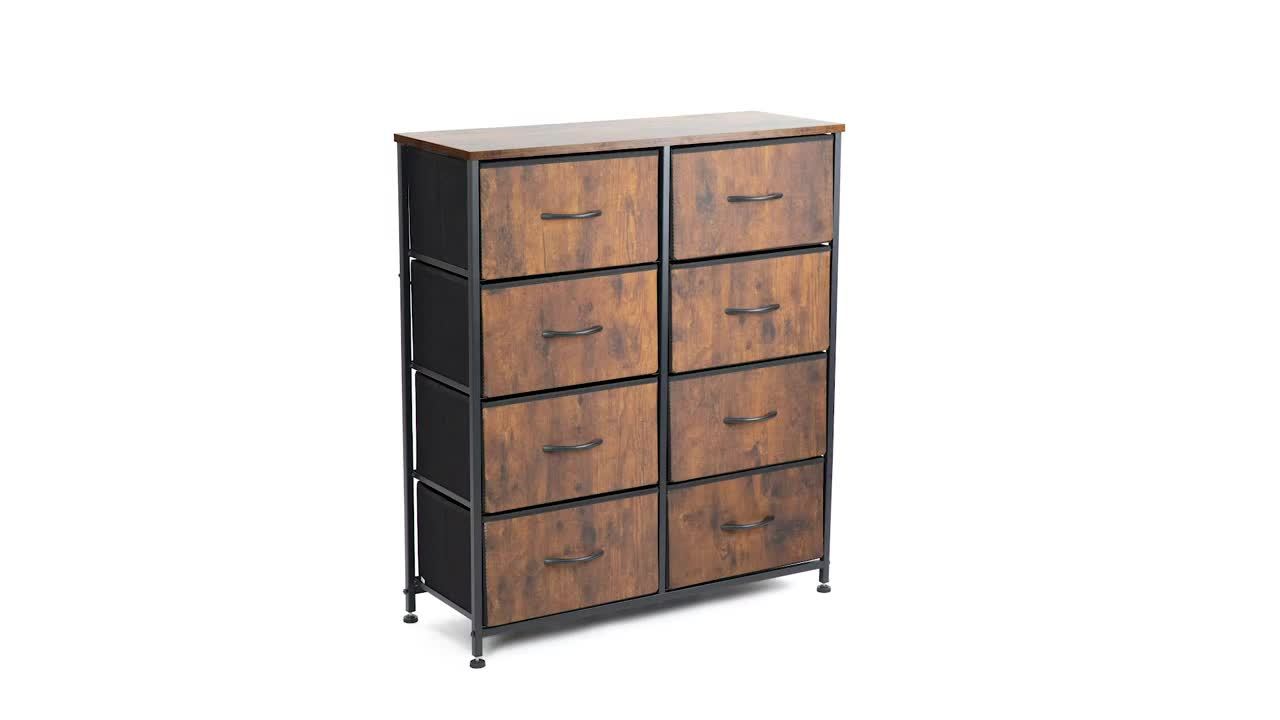 8 Drawer Dresser Storage Organizer Fabric Drawers Chest Bedroom Hallway Unit