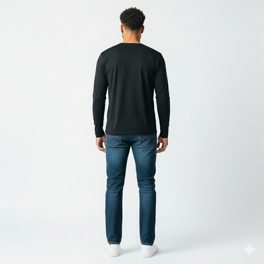 Mason Black Long Sleeve Crew
