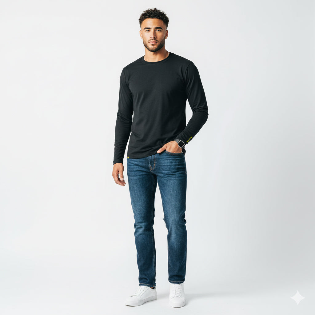 Mason Black Long Sleeve Crew