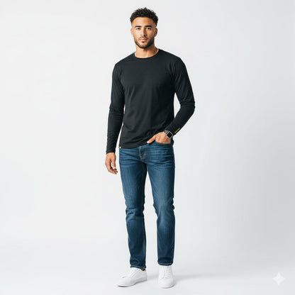 Mason Black Long Sleeve Crew