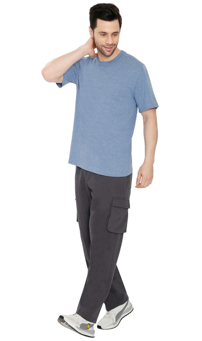 Men's Brushed Fleece Cargo Pants — Pull-On with Inner Drawstring