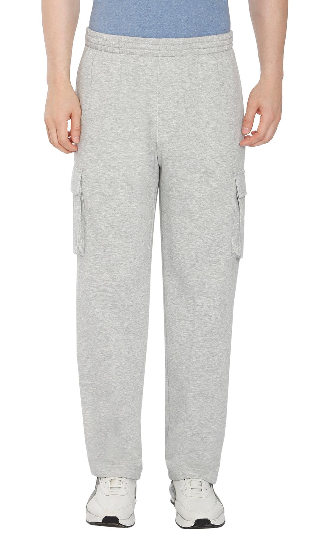 Men's Brushed Fleece Cargo Pants — Pull-On with Inner Drawstring
