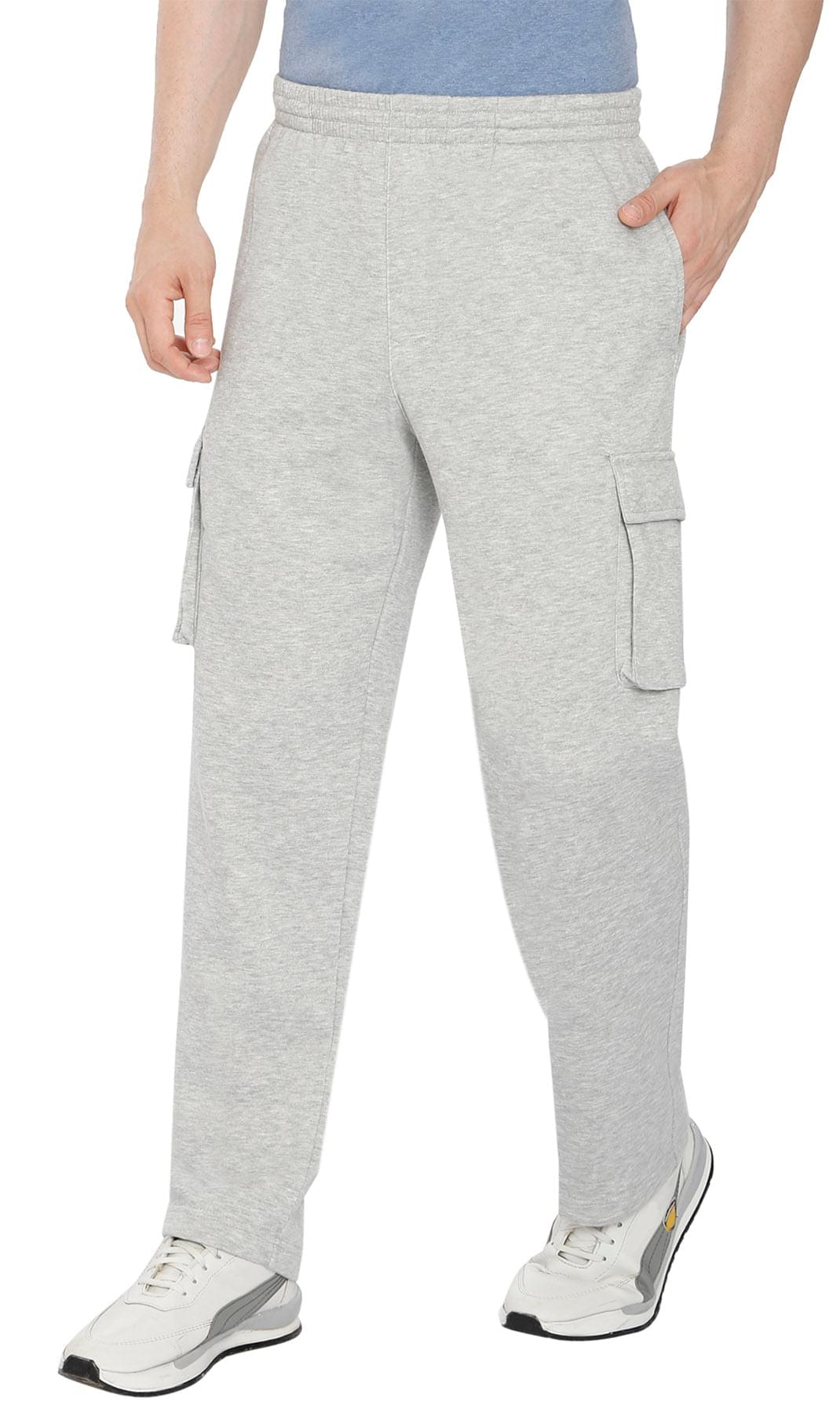 Men's Brushed Fleece Cargo Pants — Pull-On with Inner Drawstring