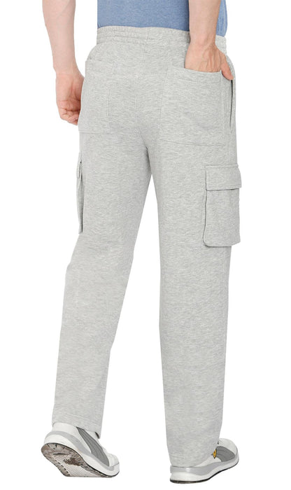 Men's Brushed Fleece Cargo Pants — Pull-On with Inner Drawstring
