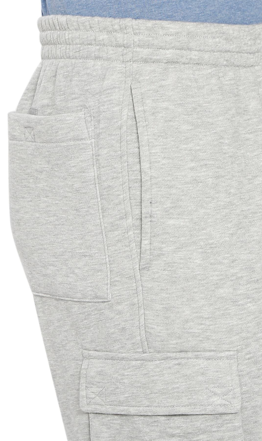 Men's Brushed Fleece Cargo Pants — Pull-On with Inner Drawstring