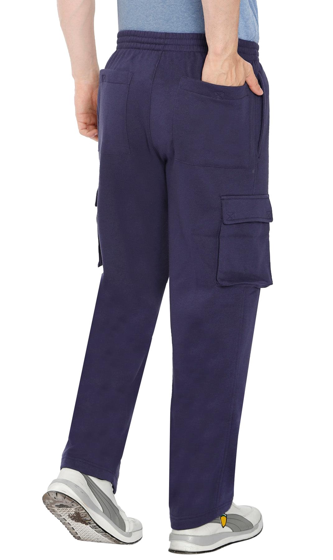 Men's Brushed Fleece Cargo Pants — Pull-On with Inner Drawstring
