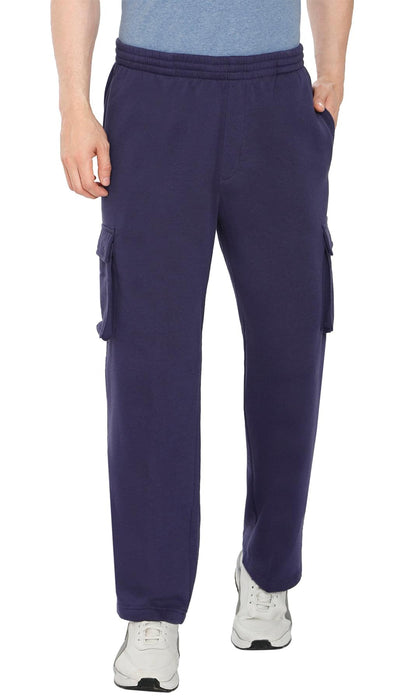 Men's Brushed Fleece Cargo Pants — Pull-On with Inner Drawstring