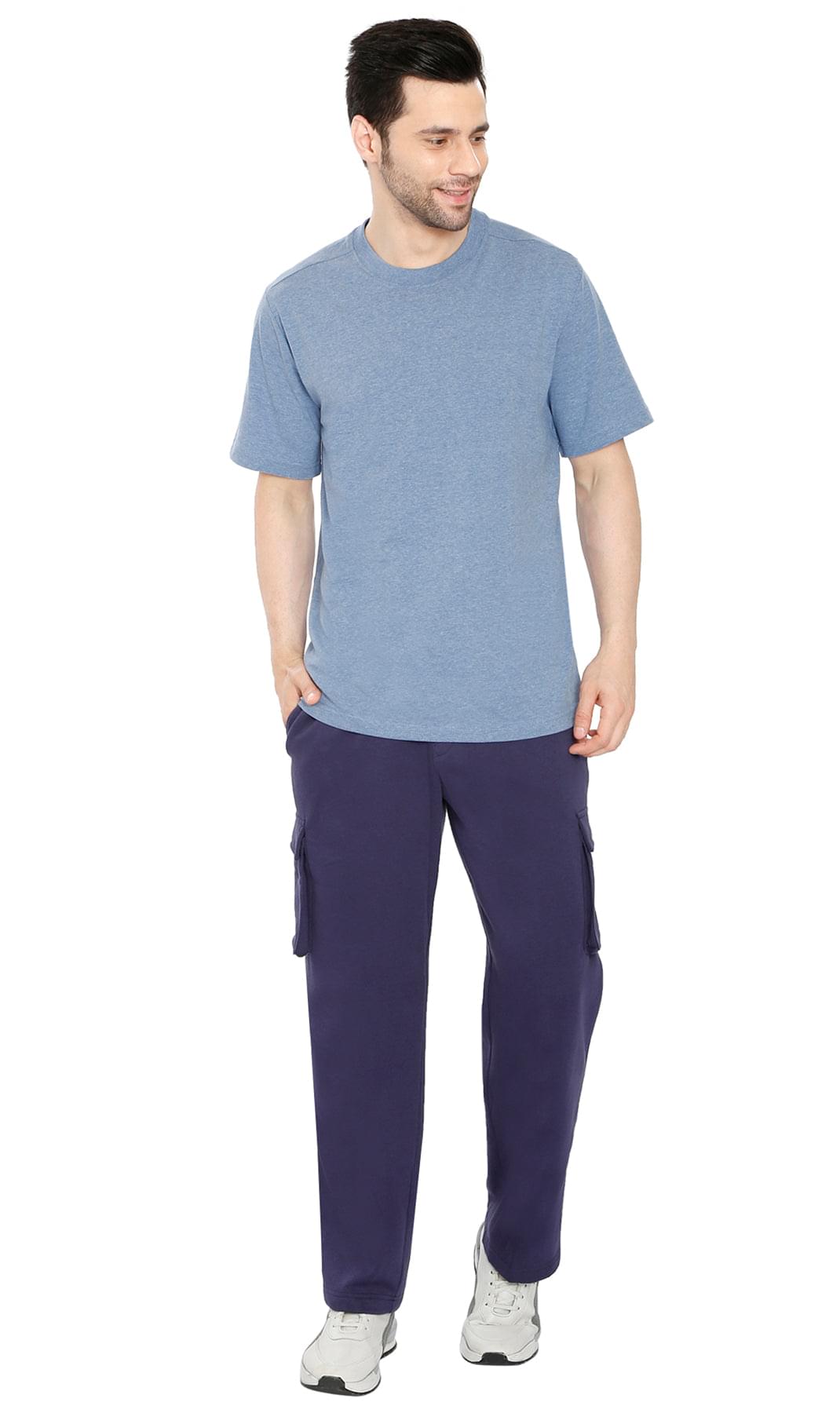 Men's Brushed Fleece Cargo Pants — Pull-On with Inner Drawstring