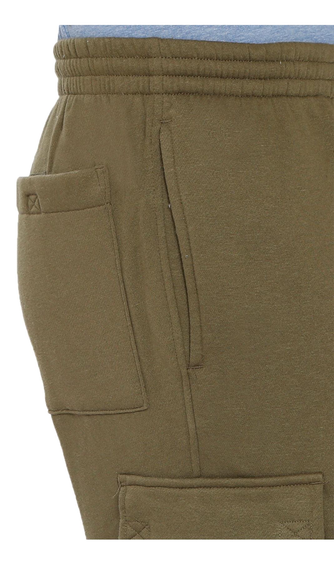 Men's Brushed Fleece Cargo Pants — Pull-On with Inner Drawstring
