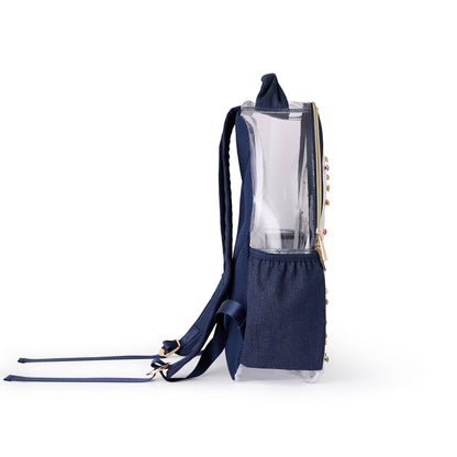 Clear Denim and Gems Backpack