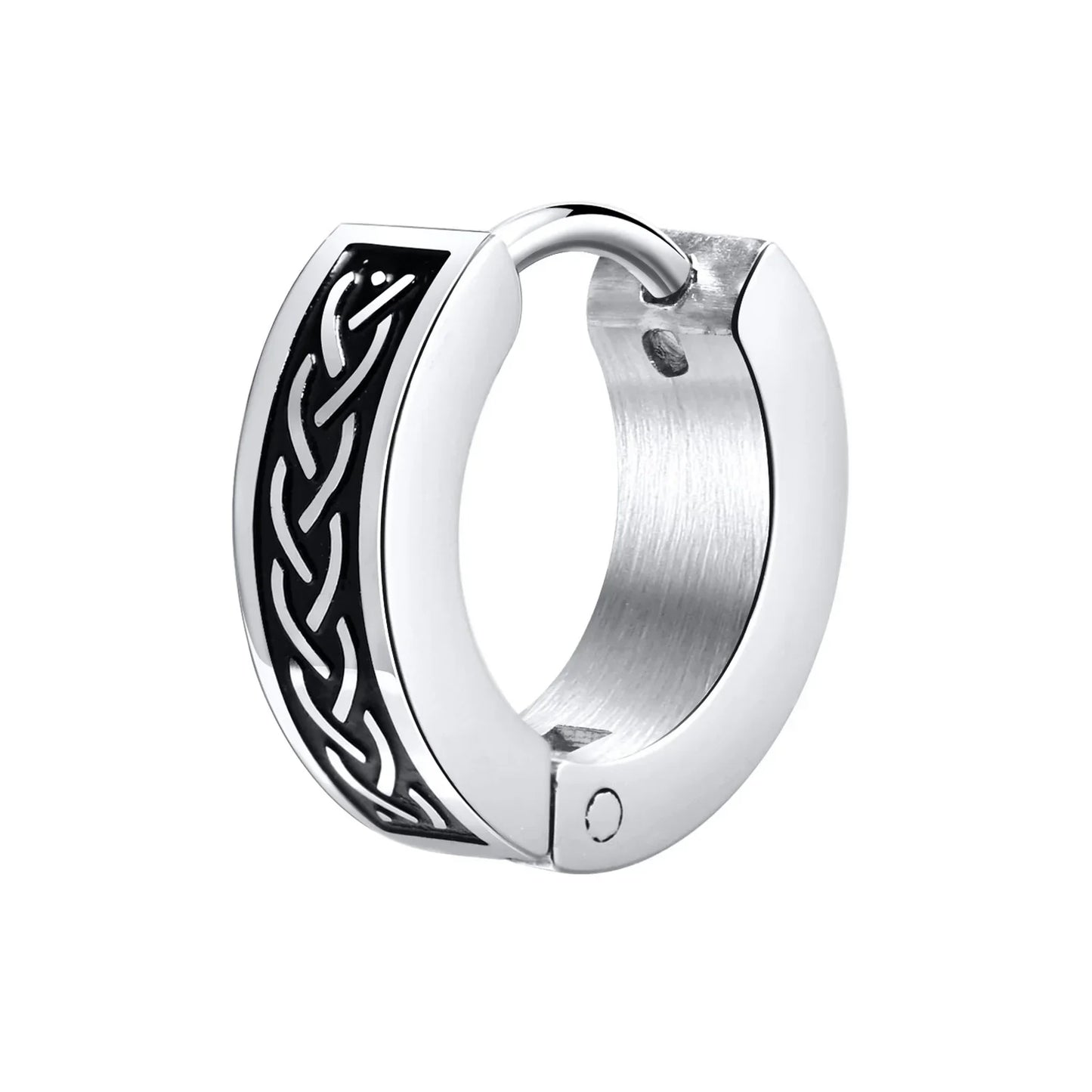 Mens Celtic Knot Hoop Earrings | Hypoallergenic Stainless Steel Huggie Earrings