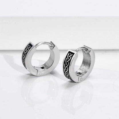 Mens Celtic Knot Hoop Earrings | Hypoallergenic Stainless Steel Huggie Earrings