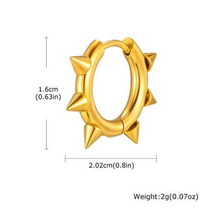 Stainless Steel Rivet Hoop Earrings for Men | Waterproof and Hypoallergenic Circle Earrings