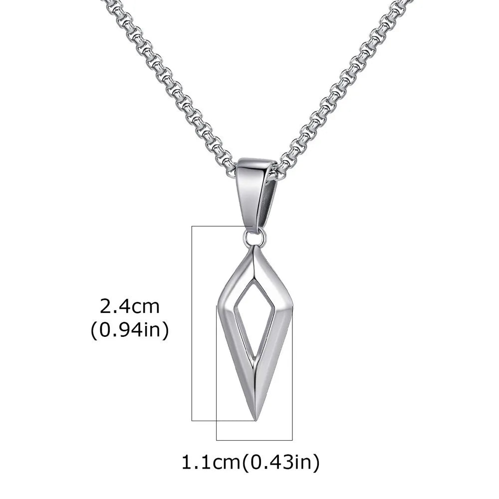 Stainless Steel Four-pointed Star Pendant Necklace | Geometric Collar Jewelry for Men