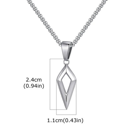 Stainless Steel Four-pointed Star Pendant Necklace | Geometric Collar Jewelry for Men