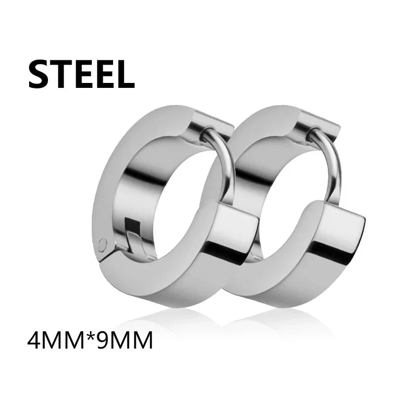 2pc Stainless Steel Cross Earrings Set | Gothic Punk Huggies for Men