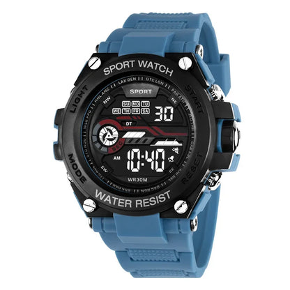 Men's Sports Watch WR30M Water Resistant | Large Digital LED Military Style