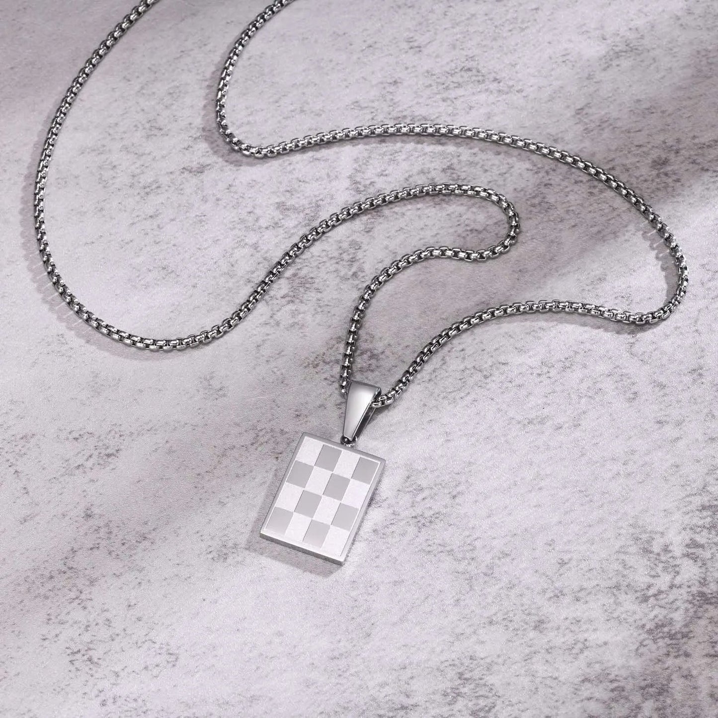 Small Dog Tag Pendant Necklace | Military Style Stainless Steel Gift for Men
