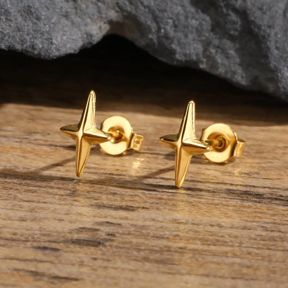Gold Stud Earrings for Men | Hypoallergenic Stainless Steel Hip Hop Jewelry