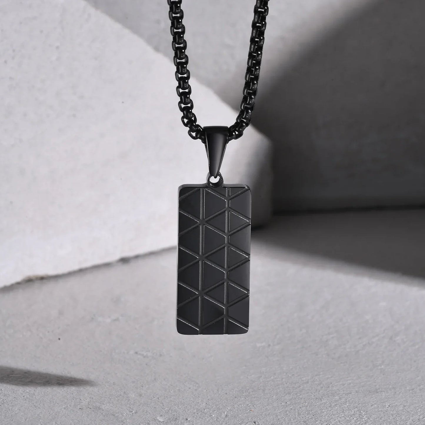 Small Dog Tag Pendant Necklace | Military Style Stainless Steel Gift for Men