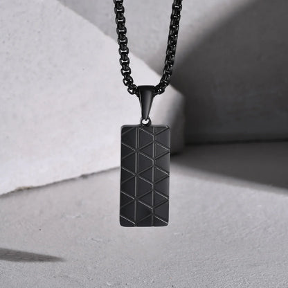 Small Dog Tag Pendant Necklace | Military Style Stainless Steel Gift for Men