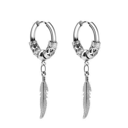 2pc Stainless Steel Cross Earrings Set | Gothic Punk Huggies for Men