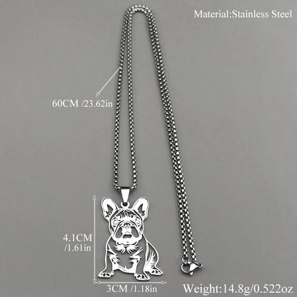French Bulldog Pendant Necklace | Stainless Steel Dog Jewelry for  Men