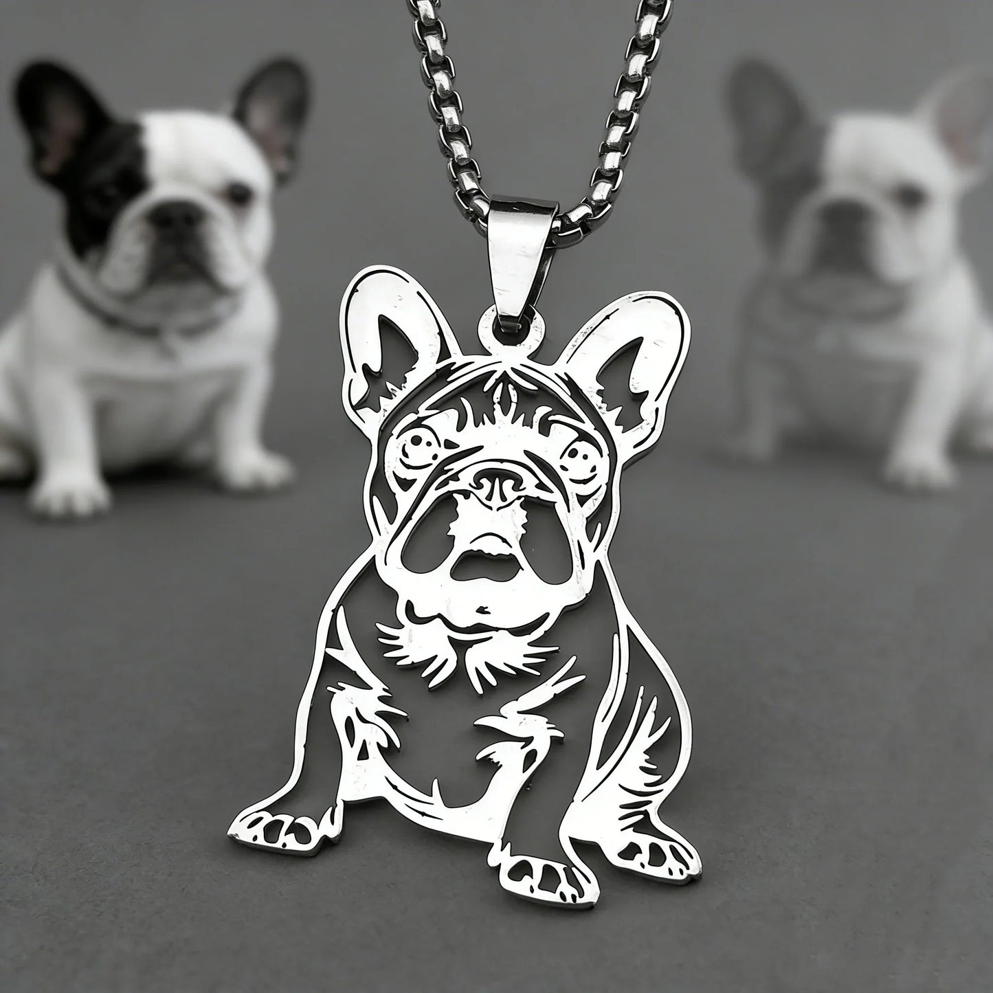 French Bulldog Pendant Necklace | Stainless Steel Dog Jewelry for  Men