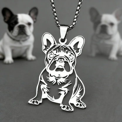 French Bulldog Pendant Necklace | Stainless Steel Dog Jewelry for  Men