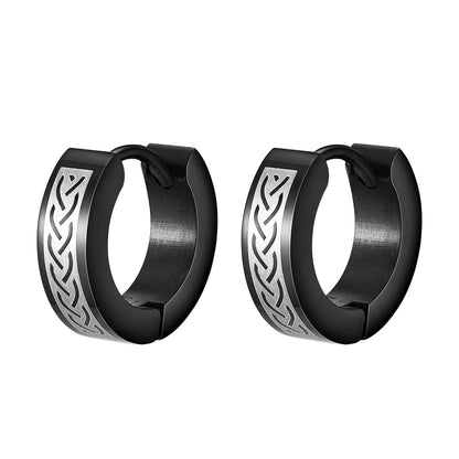 Mens Celtic Knot Hoop Earrings | Hypoallergenic Stainless Steel Huggie Earrings