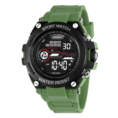 Men's Sports Watch WR30M Water Resistant | Large Digital LED Military Style