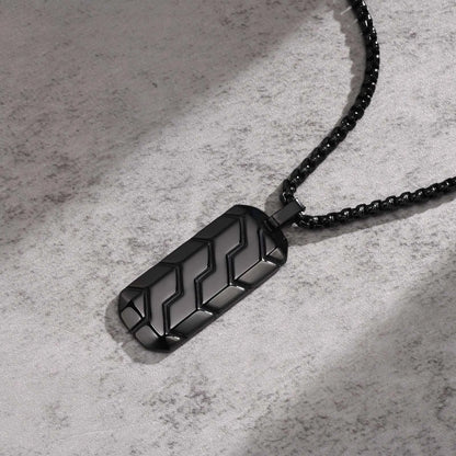 Small Dog Tag Pendant Necklace | Military Style Stainless Steel Gift for Men