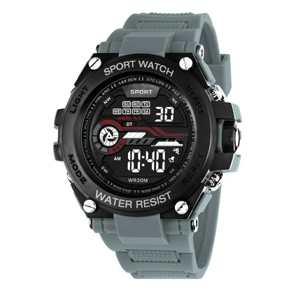 Men's Sports Watch WR30M Water Resistant | Large Digital LED Military Style