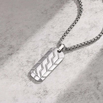 Small Dog Tag Pendant Necklace | Military Style Stainless Steel Gift for Men