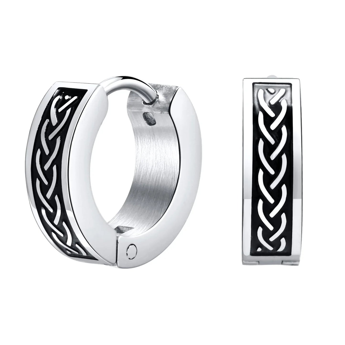 Mens Celtic Knot Hoop Earrings | Hypoallergenic Stainless Steel Huggie Earrings