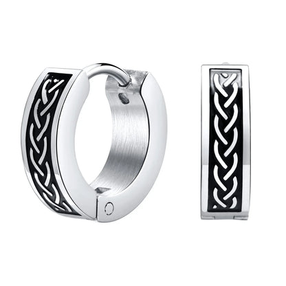 Mens Celtic Knot Hoop Earrings | Hypoallergenic Stainless Steel Huggie Earrings