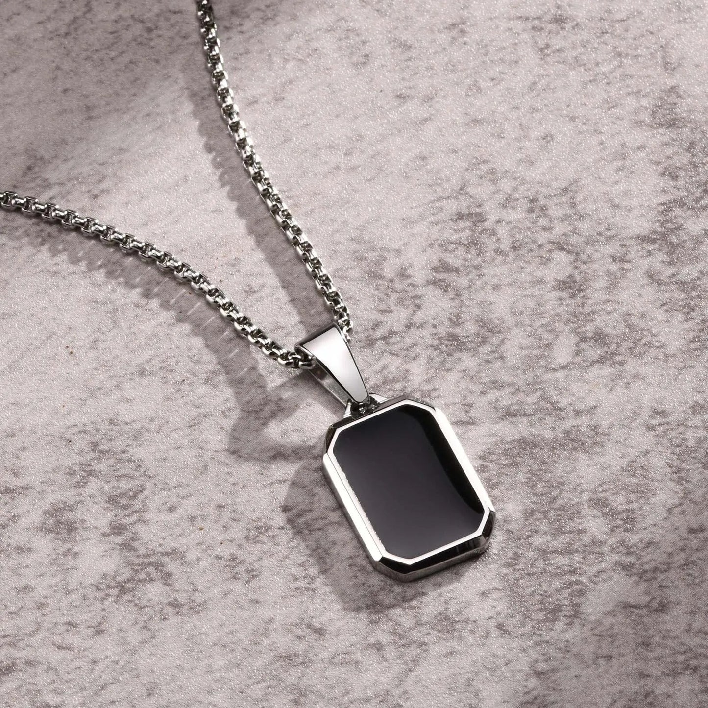Small Dog Tag Pendant Necklace | Military Style Stainless Steel Gift for Men