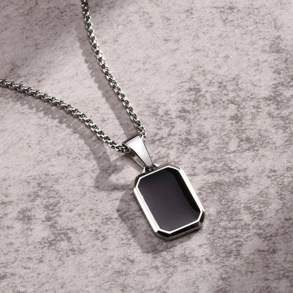 Small Dog Tag Pendant Necklace | Military Style Stainless Steel Gift for Men