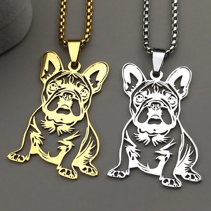 French Bulldog Pendant Necklace | Stainless Steel Dog Jewelry for  Men