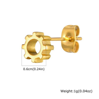 Gold Stud Earrings for Men | Hypoallergenic Stainless Steel Hip Hop Jewelry