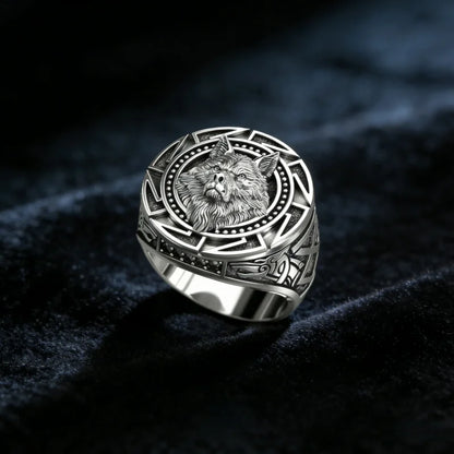 Andara 925 Sterling Silver Ring | Retro Wolf Totem Warrior Ring for Men