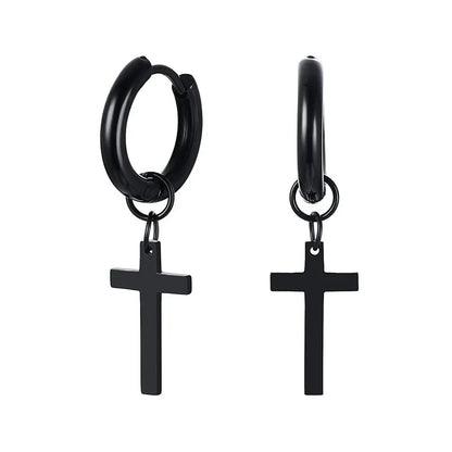 Stainless Steel Cross Earrings for Men | Durable Stud Earrings with Christian Cross Charm