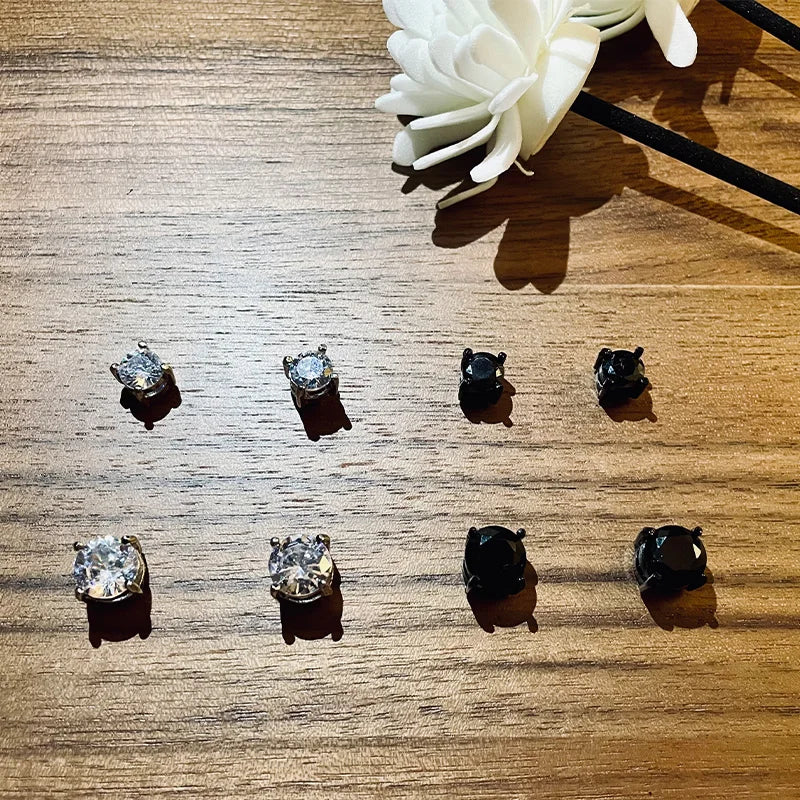 Magnetic Stud Earrings for Men | Non Pierced Crystal Clip On Earrings