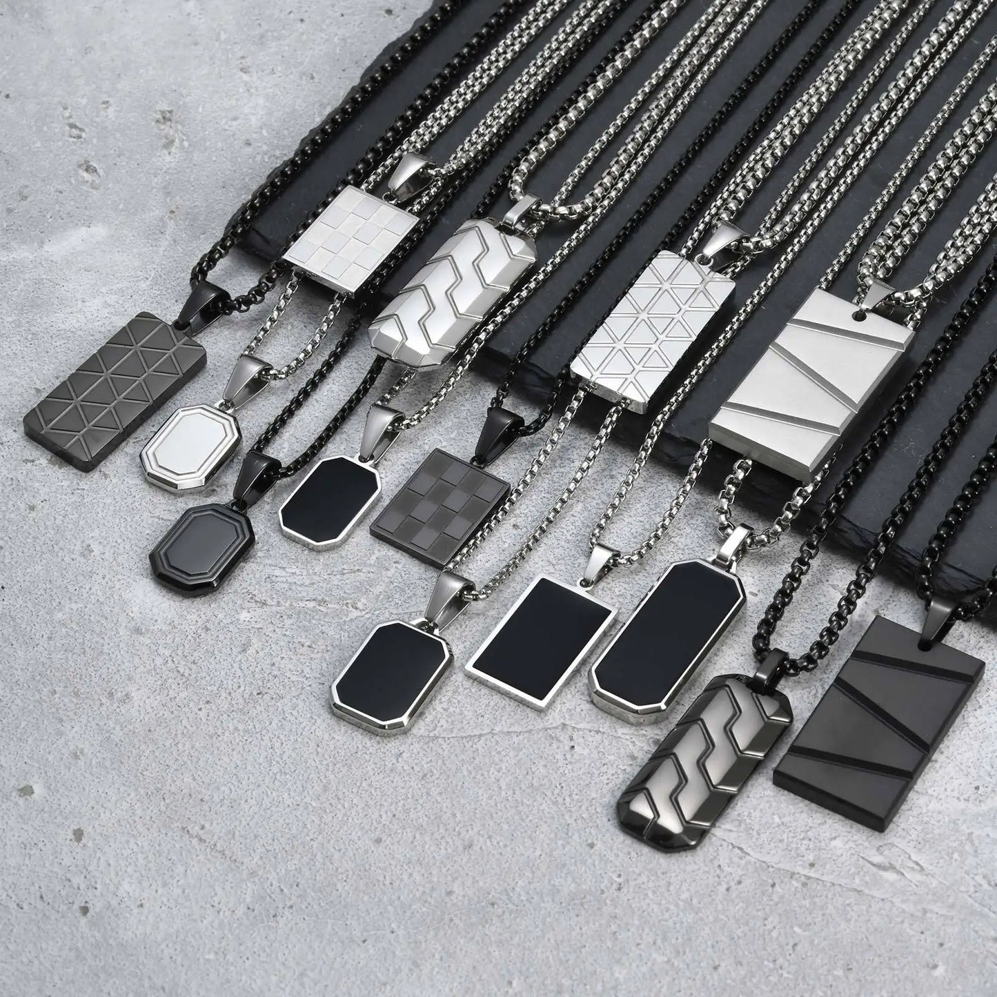 Small Dog Tag Pendant Necklace | Military Style Stainless Steel Gift for Men