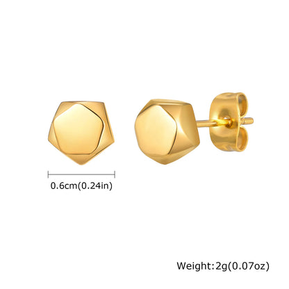 Gold Stud Earrings for Men | Hypoallergenic Stainless Steel Hip Hop Jewelry