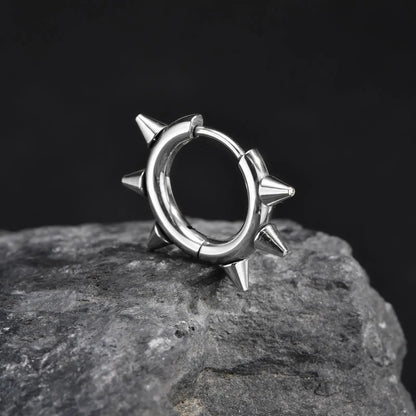 Stainless Steel Rivet Hoop Earrings for Men | Waterproof and Hypoallergenic Circle Earrings