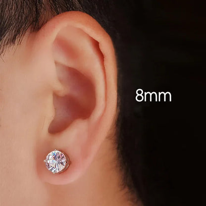 Magnetic Stud Earrings for Men | Non Pierced Crystal Clip On Earrings
