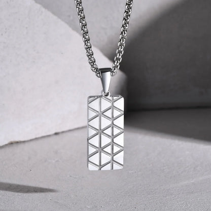 Small Dog Tag Pendant Necklace | Military Style Stainless Steel Gift for Men