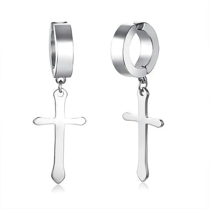 Stainless Steel Cross Earrings for Men | Durable Stud Earrings with Christian Cross Charm